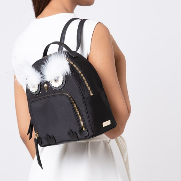 Kate spade Black Owl Backpack Bag Purse Handbag